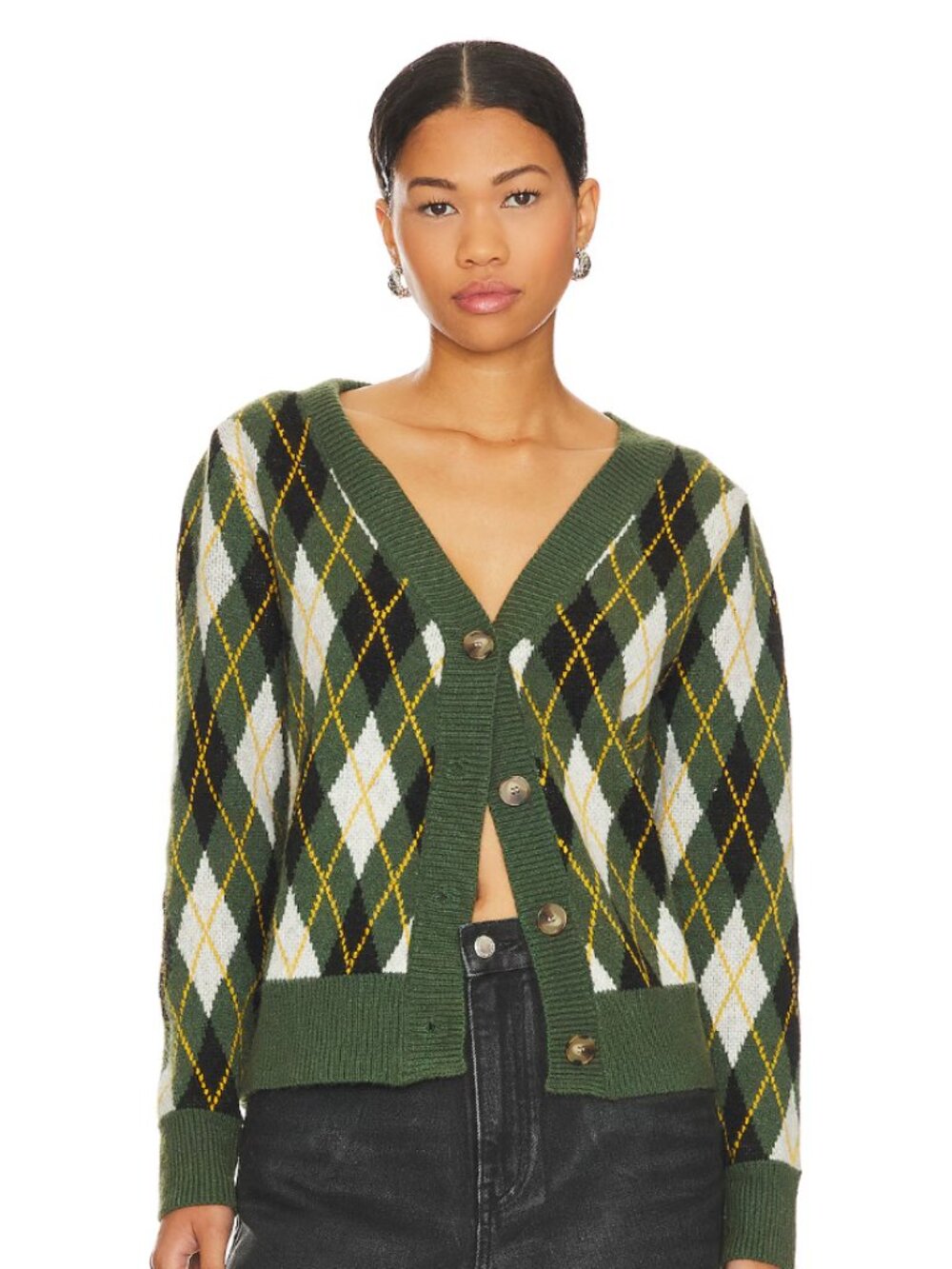 Lovers + Friends Argyle Sweater (Green)